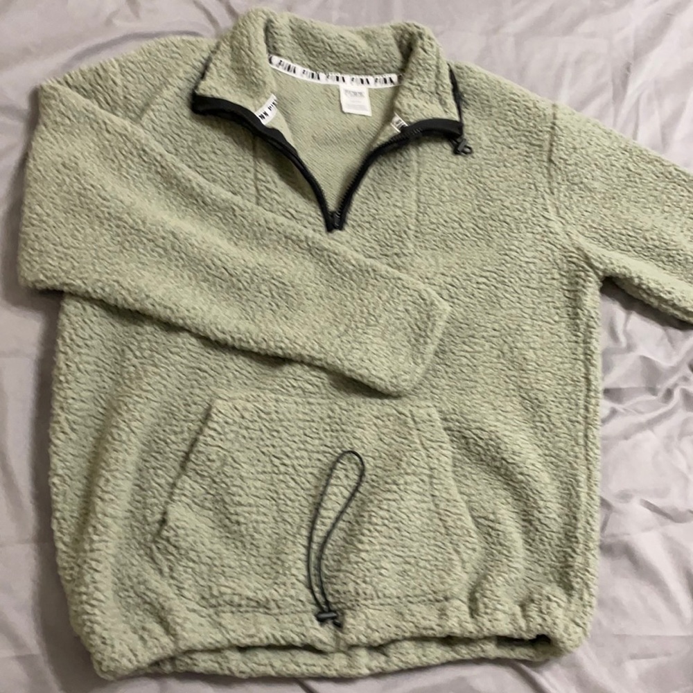 sherpa green quarter zip